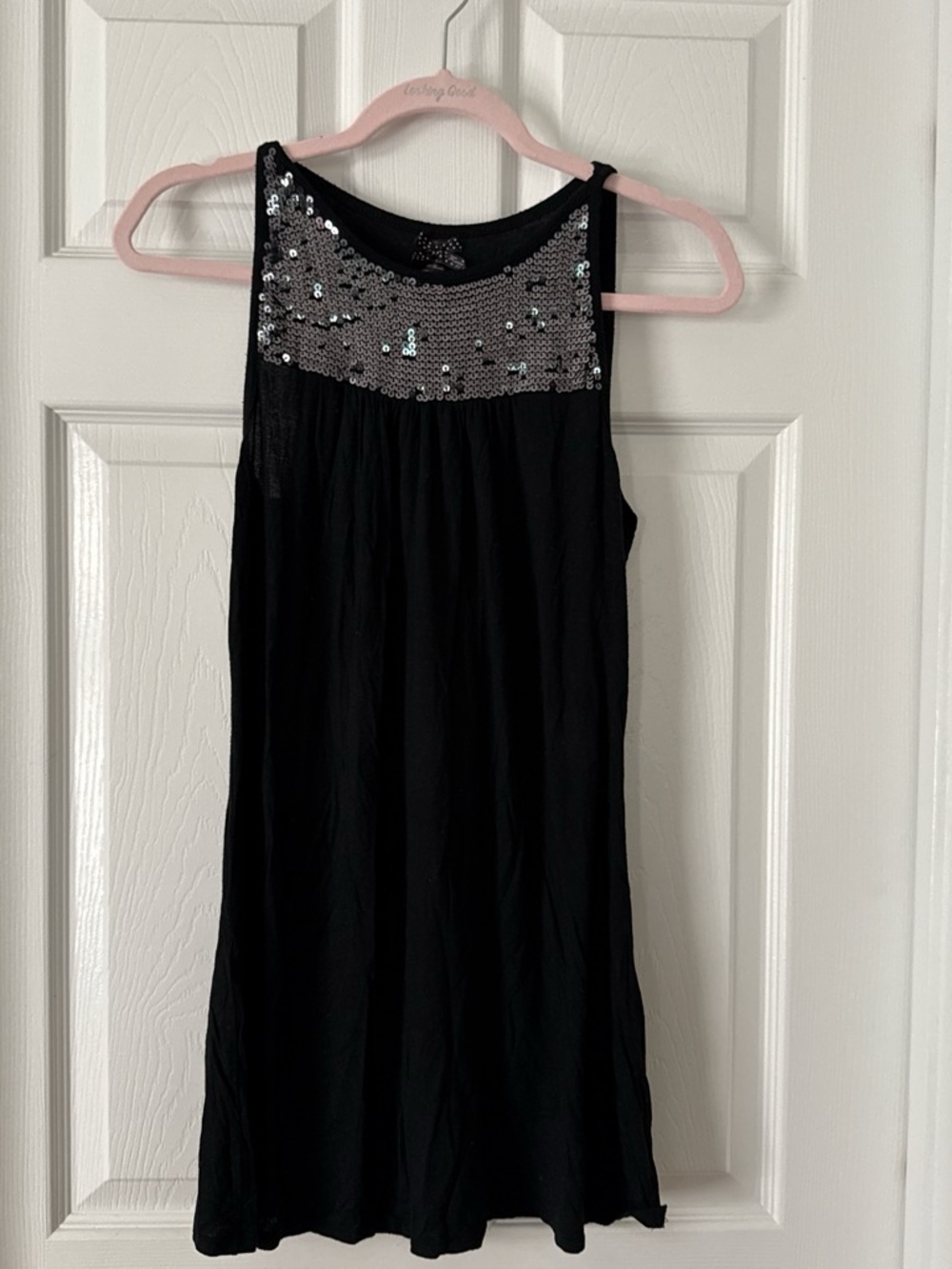 Forever 21 Black Tank Tunic with Sequin Yoke